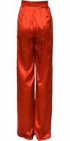 Red Satin High Waist Wide Leg Pants 2