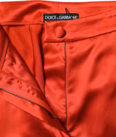 Red Satin High Waist Wide Leg Pants 3