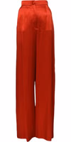 Red Satin High Waist Wide Leg Pants 4