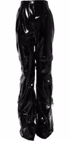 Black High Waist Cargo Bootcut Pants 1
