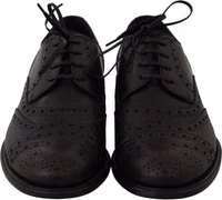 Black Leather Wingtip Oxford Dress  Shoes 1