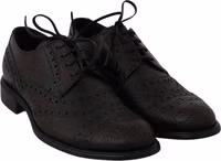 Black Leather Wingtip Oxford Dress  Shoes 2