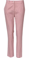 Pink Wool Mid Waist Tapered Pants 4