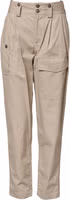 Beige Cotton High Waisted Pants 1