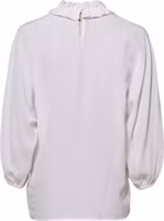 White Ruffled Neckline Blouse Pullover Top 2