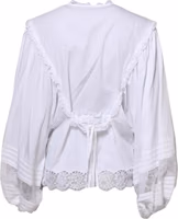 White Ruffled Lace Embellished Blouse Top 2