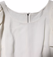 White Round Neck Short Sleeves Blouse Top 3