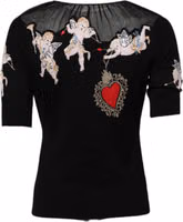 Black Sacred Heart Embroidered Crewneck Top 2