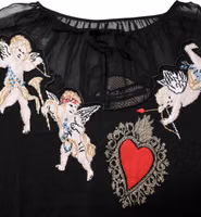 Black Sacred Heart Embroidered Crewneck Top 3