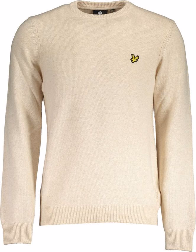 Beige Wool Men Sweater