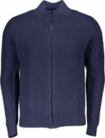 Blue Cotton Men Cardigan 1