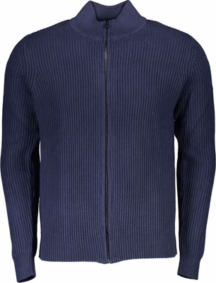 Blue Cotton Men Cardigan