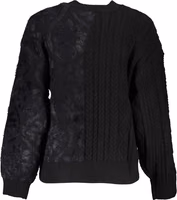 Black Cotton Women Sweater with Turtleneck 2