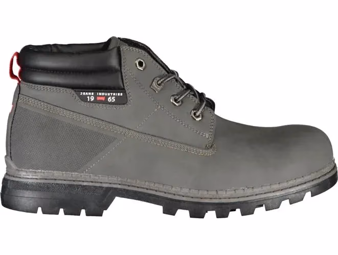 Gray Polyester Mens Boot