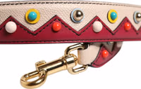 Beige Red Leather Handbag Accessory Shoulder Strap 3