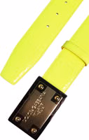 Yellow Green Classic Metal Logo Buckle Belt 5