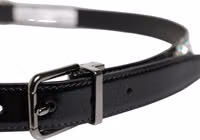 Black Embellished Metal Logo Buckle Belt 3