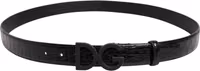 Black Leather Classic Metal DG Buckle Belt 2