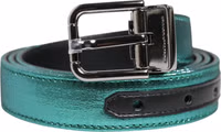 Green Black Polyester Metal Buckle Belt 1