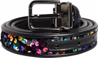 Black Sequin Embellished Metal Buckle Belt 1