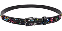 Black Sequin Embellished Metal Buckle Belt 2