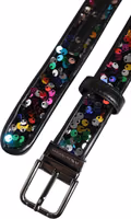 Black Sequin Embellished Metal Buckle Belt 5