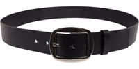 Black Leather Classic Metal Buckle Belt 2