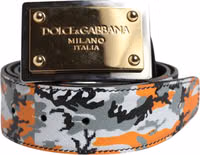 Multicolor Camouflage Metal Logo Buckle Belt 1