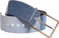 Two Tone Blue Denim Gold Metal Buckle Belt 1