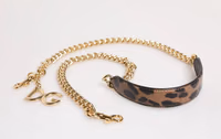 Brown Leopard Gold Brass Chain Accessory Shoulder Strap 4