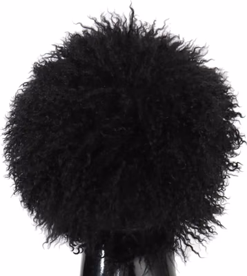 Black Tibet Lamb Fur Leather Gatsby Hat