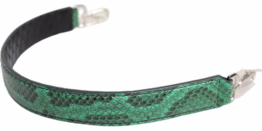 Black Green Exotic Leather Bag Shoulder Strap