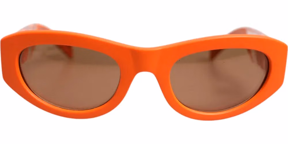 Orange Reborn To Live Oval Frame Logo Eyewear Sunglasses