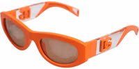 Orange Reborn To Live Oval Frame Logo Eyewear Sunglasses 2