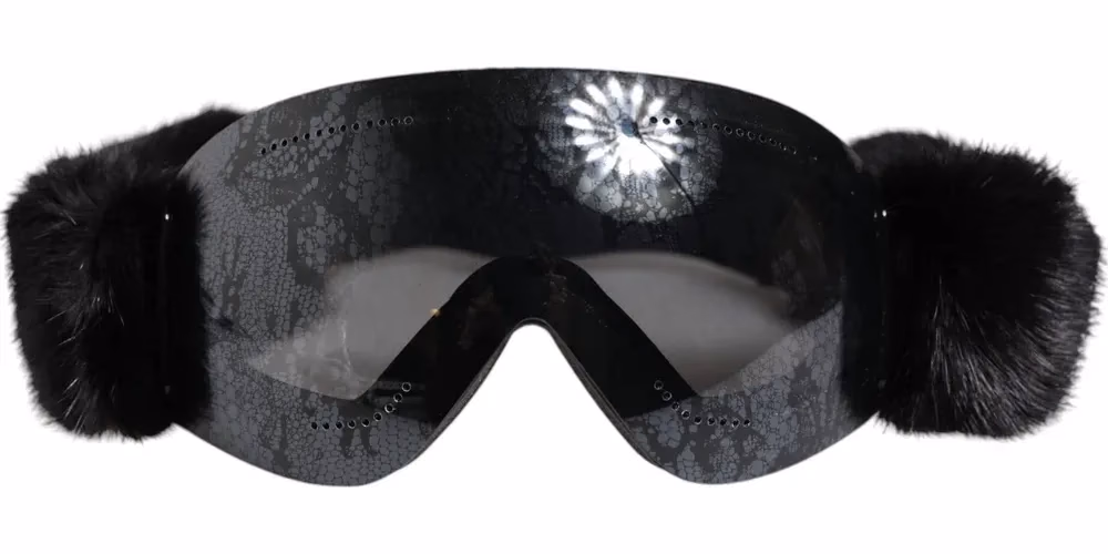 Black Bi0759 Lace Mirrored Ski Goggles Mask Sunglasses