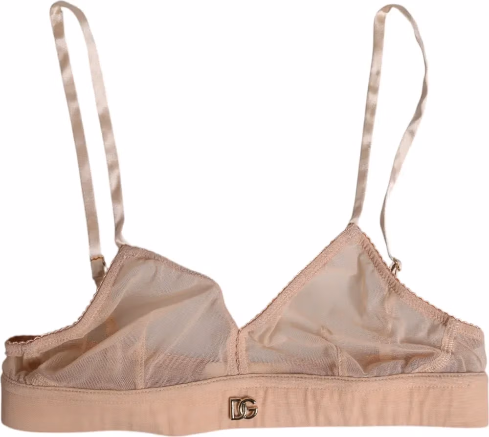 Powder Pink Nylon DG Logo Non Wire Bra Underwear
