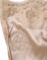 Beige Lace Silk Satin Tank Lingerie Underwear 2