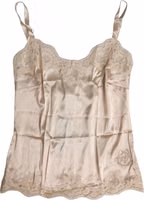 Beige Lace Silk Satin Tank Lingerie Underwear 4