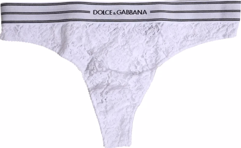 White Nylon Floral Lace Bottom Panty Underwear