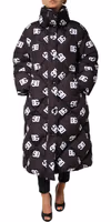 Black DG Mania Puffer Quilted Long Coat Jacket 1