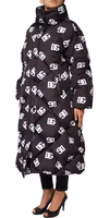 Black DG Mania Puffer Quilted Long Coat Jacket 2