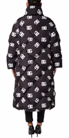 Black DG Mania Puffer Quilted Long Coat Jacket 3