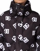Black DG Mania Puffer Quilted Long Coat Jacket 4