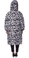 Black White DG Mania Hooded Long Coat Jacket 3