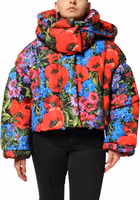 Multicolor Floral Hooded Puffer Coat Jacket 1