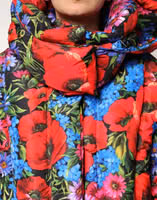 Multicolor Floral Hooded Puffer Coat Jacket 4