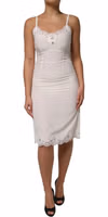 White Lace Gold DG Logo Silk Dress Sleepwear 1