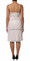 White Lace Gold DG Logo Silk Dress Sleepwear 3