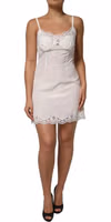White Lace DG Logo Silk Dress Sleepwear 1