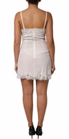 White Lace DG Logo Silk Dress Sleepwear 3